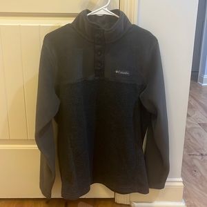 Men’s Columbia Dark Gray Snap Zip Pullover Fleece - Size Small